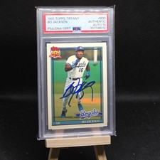 1991 Topps 🔥Tiffany🔥Baseball🔥 Bo Jackson🔥 #600 On Card PSA Authentic Auto 10