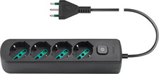 0R00641.CC Presa Multipla Con Interruttore E Cavo Da 1,5 M, 4 Uscite SICURY Univ