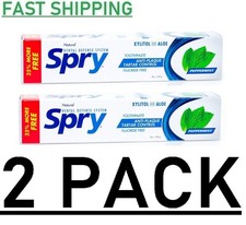 2 PACK - Spry, Fluoride Free Toothpaste, Peppermint, 5 oz - NEW