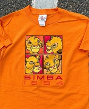 VTG Disney Store Lion King SIMBA 1994 Tee Boys M 7/8 Embroidered Orange Shirt
