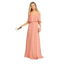 Show Me Your MuMu Small Caitlin Ruffle Maxi Dress Chiffon Cottage Event Pastel