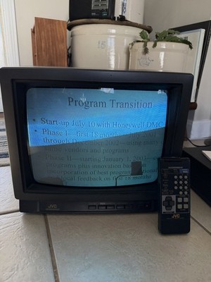 Vintage 1992 JVC MasterCommand C-13CL3 CRT TV Black Coax Gaming VTG WORKS REMOTE