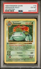Pokemon Card Venusaur Holo 15/102 1st Edition PSA 6 Game