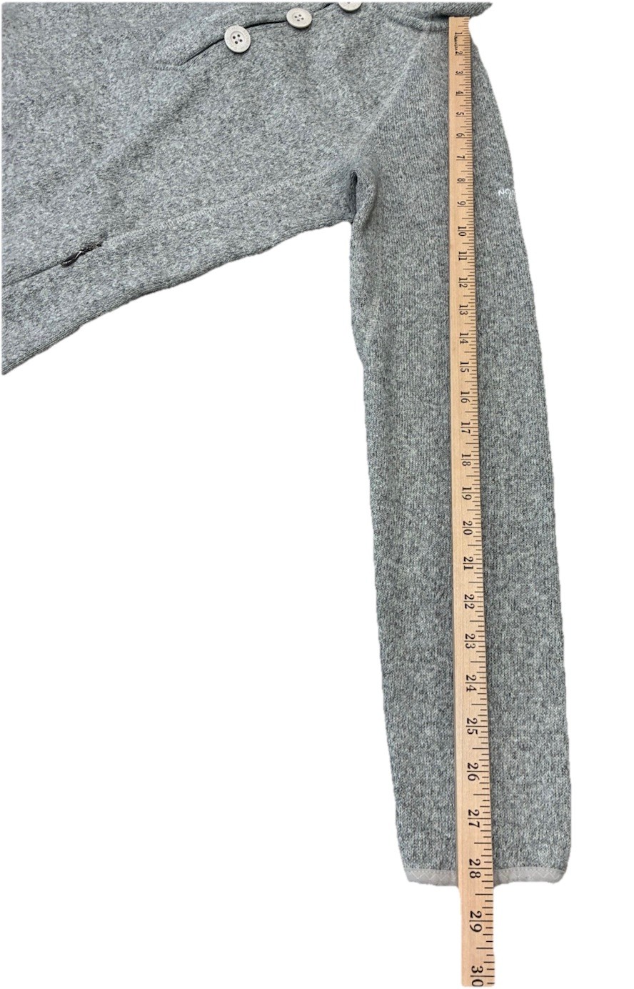 The North Face Women’s Medium Gray Fleece Crescent Sunshine Hoodie Half Button M thumbnail 6