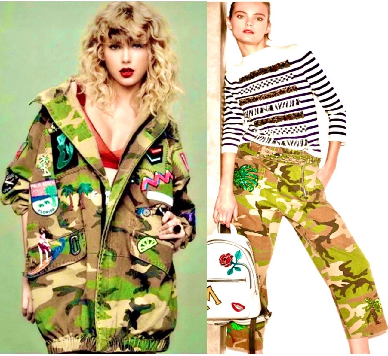 Marc Jacobs ASO Taylor Swift Reputation Camo Pants 2 4 6 Studded Belt Sequin S M