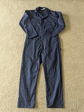 Vintage KEY Long Sleeve Work Coveralls 46R Long Zip Front Work Mechanic GUC