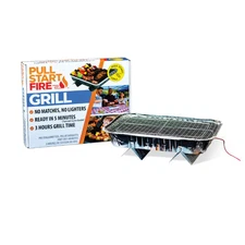 Pull Start Fire Portable Charcoal BBQ Grill Instant Ignition No Match Required