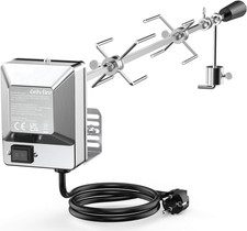 Universale Girarrosto per Barbecue, 90Cm Quadrato 8X8Mm Spiedo, 2X Forchetta, Mo