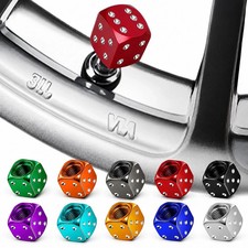 4x Aluminum Dice Tire Valve Caps Dustproof Stem Covers For Car Truck Moto Bike