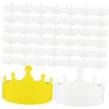 Pcs White Paper Crowns Kids DIY Birthday Crowns for Classroom 100 Stylish