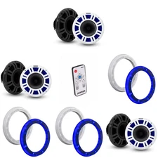 Kicker (3 Pair ) 48KMXL84 8" LED Horn-Loaded Marine Speakers & 51KLSR88 - 8.8...