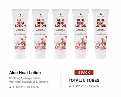 Menge 5 Tuben Forever Living Aloe Wärmelotion je 4 flüssige Unzen (118 ml) - UK-Verkäufer