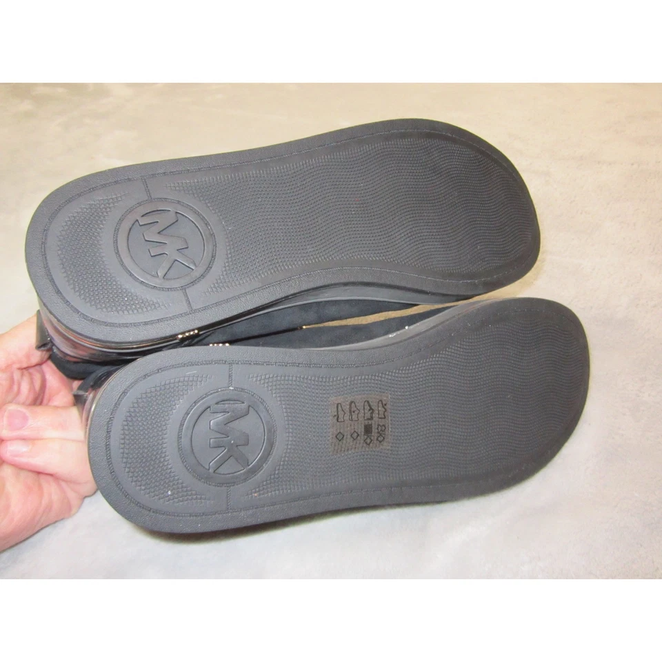 Zapatillas altas Michael Kors para mujer talla 10 negras/doradas gamuza glamour lujo MK Foto 4 de 4