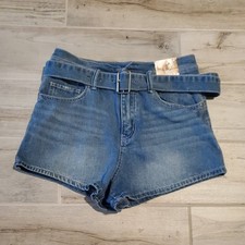 Sincerely Jules Jrs Sz 9 29 Belted Super High Rise Denim Shorts Boho Festival