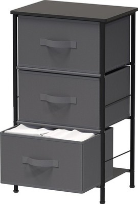 Simple Houseware Nightstands Dresser for Bedroom 3-Tier Organizer Drawer Storage