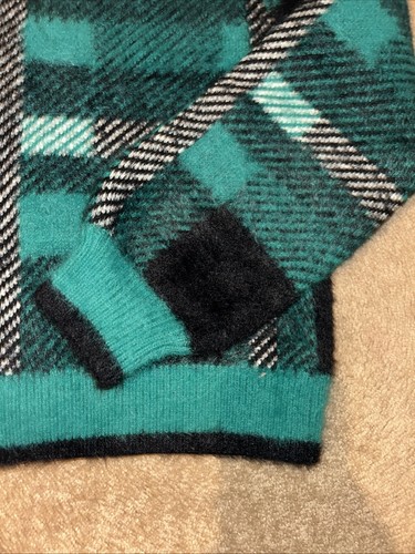 English Factory For VICI Sz S Paid Print Green Cardigan Sweater Snap Closure - Picture 24 of 24