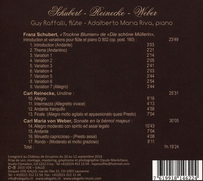 GUY RAFFALLI / ADALBERTO RIVA FRANZ SCHUBERT, CARL REINECKE, CARL-MARIA VON WEBE