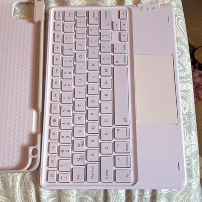 Pink Keyboard Folio Case for Tablet, Folding Cover with Integrated Stand