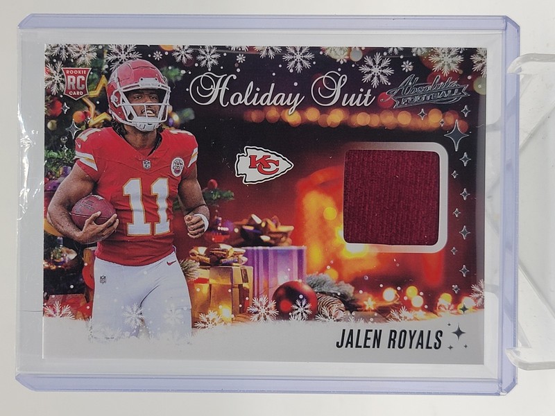 JALEN ROYALS 2025 ABSOLUTE HOLIDAY SUIT ROOKIE PATCH RC #141 CHIEFS Q6262