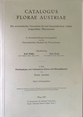 Catalogus Florae Austriae : e. systematisches Verzeichnis der auf österreichisch
