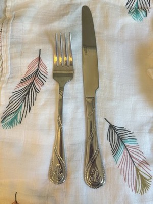 Towle Everyday Anchor Flatware Dinner Fork And Knife 18/0 Stainless Steel Unique