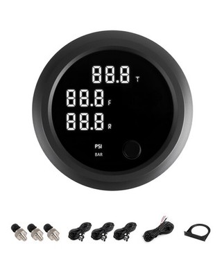 Three Display Air Pressure Gauge 232PSI LED Digital Air Ride Meter 12V/24V Kit