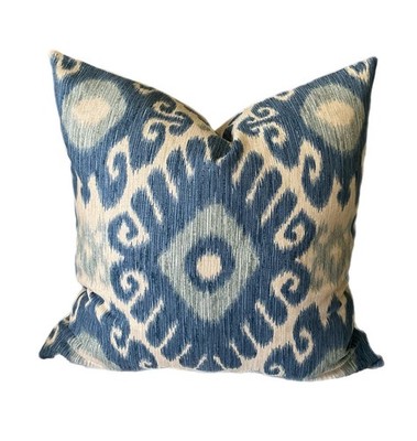 Trend Fabric Ikat Jaclyn Smith Color Denium Pillow Cover