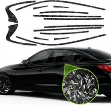Forged Carbon Fiber Chrome Delete Window Trims For Infiniti Q50 Q50S 2014-2024