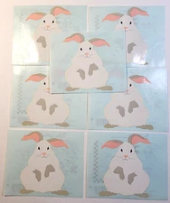 Giant Rabbit Pet Easter Bunny 7 Sheets 1998 Mrs Grossman Stickers