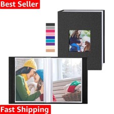 Photo Album 4x6 100 Pockets 2 Packs, Small Mini Capacity Linen Photo Album Bu...