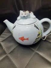 wade whimsical teapot cat & fish bowl [wg]