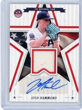 JOSH HAMMOND PATCH AUTO 2025 Panini USA Baseball Stars and Stripes #SSM-JH