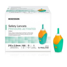 McKesson Safety Lancet 21 Gauge Needle 2.0 mm Depth 1 Box(s) 100 /Box