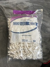 NEW Double-Tipped Cotton Swabs 100 Pure Cotton Flexible Stems 1000 ct Value Pak