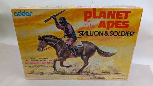 Planet of The Apes Addar Stallion & Soldier Model Kit Complete in Box Vtg 1975