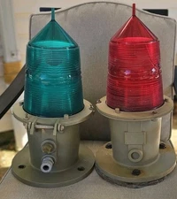 Red & Green Vintage Nautical Buoy Lantern Light Authentic Maritime Marker *Read*
