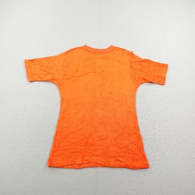 Vintage Beeline Shirt Womens Medium Orange Terry Cloth Crewneck Made USA 60s Top