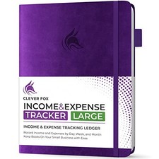CLEVER FOX INCOME & EXPENSE TRACKER LARGE ? ACCOUNTING & BOOKKEEPING - PURPLE