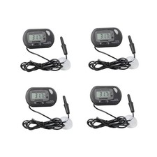 4 pcs LCD Digital Fish Aquarium Thermometer Water Terrarium Black FREE Batteries