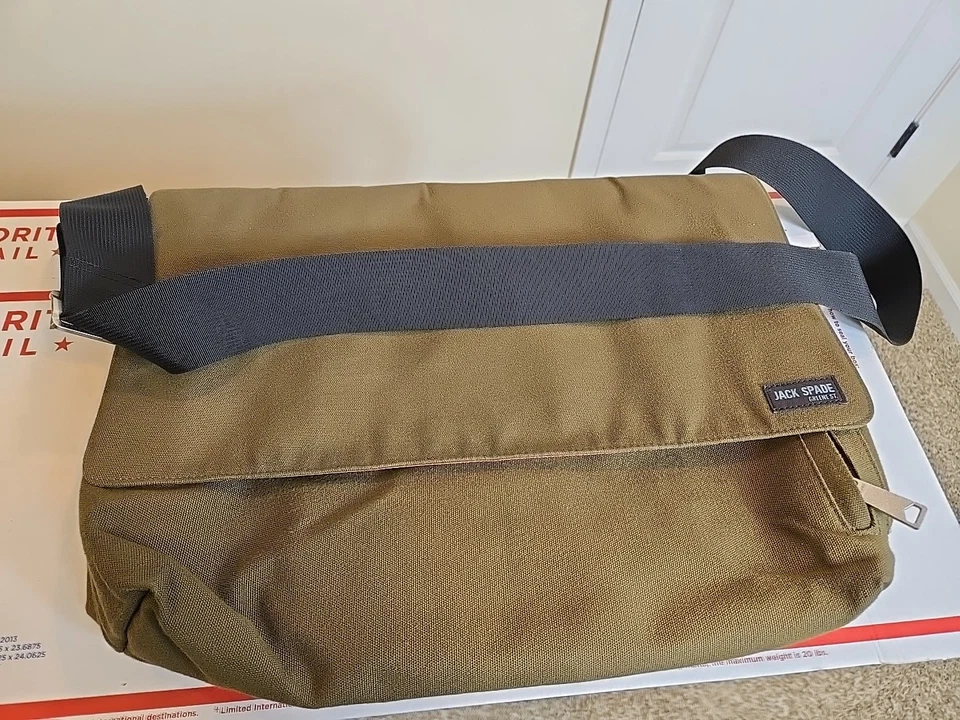 Jack Spade Greene St Messenger Bag Brown Canvas Travel Laptop Crossbody - Image 3 of 4