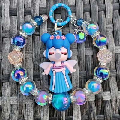 Beaded Keychain, Bag Charm, Purse Charm, Bag Clip - Nanci Bubblegum Girl 6