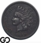 1890 Indian Head Cent Penny, Choice AU+