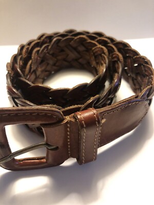 Nordstrom Vintage Braided Leather Belt Made In Turkey Medium  display picture 2