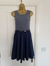 Image of Oasis Blue Belted Dress Size XS BNWT RRP £50