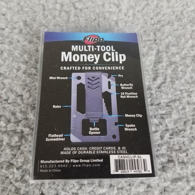 NEW Flipo Multi-Tool Money Clip Wrench Ruler Bottle Opener Travel Outdoors