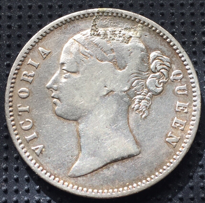 1840 British India One Rupee Silver Coin - Previously