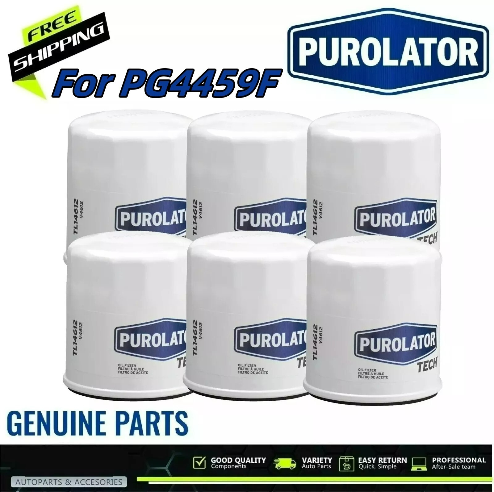 Case of 6 Engine Oil Filter Purolator PG4459F For SUBARU, HONDA, HYUNDAI, FORD