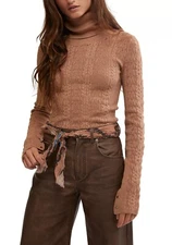 Free People Women's Maddie Long Sleeve Turtleneck Shirt