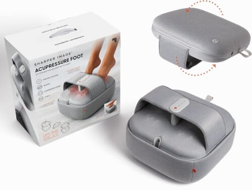Sharper Image Acupressure Foot Heated Shiatsu Massager Ottoman (Grey)