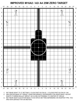25 Meter Zeroing 8.5x11 Target Made in USA - 10 Pack of Targets